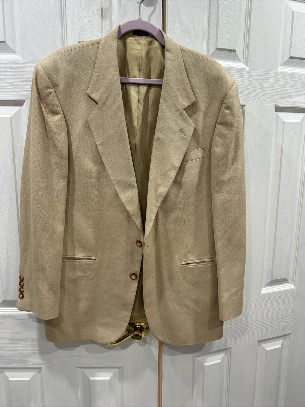 Oscar de la Renta Beige linen with silk lining Single-Breasted Blazer